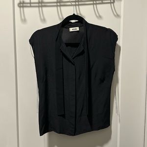 Moschino button up black top with side chain